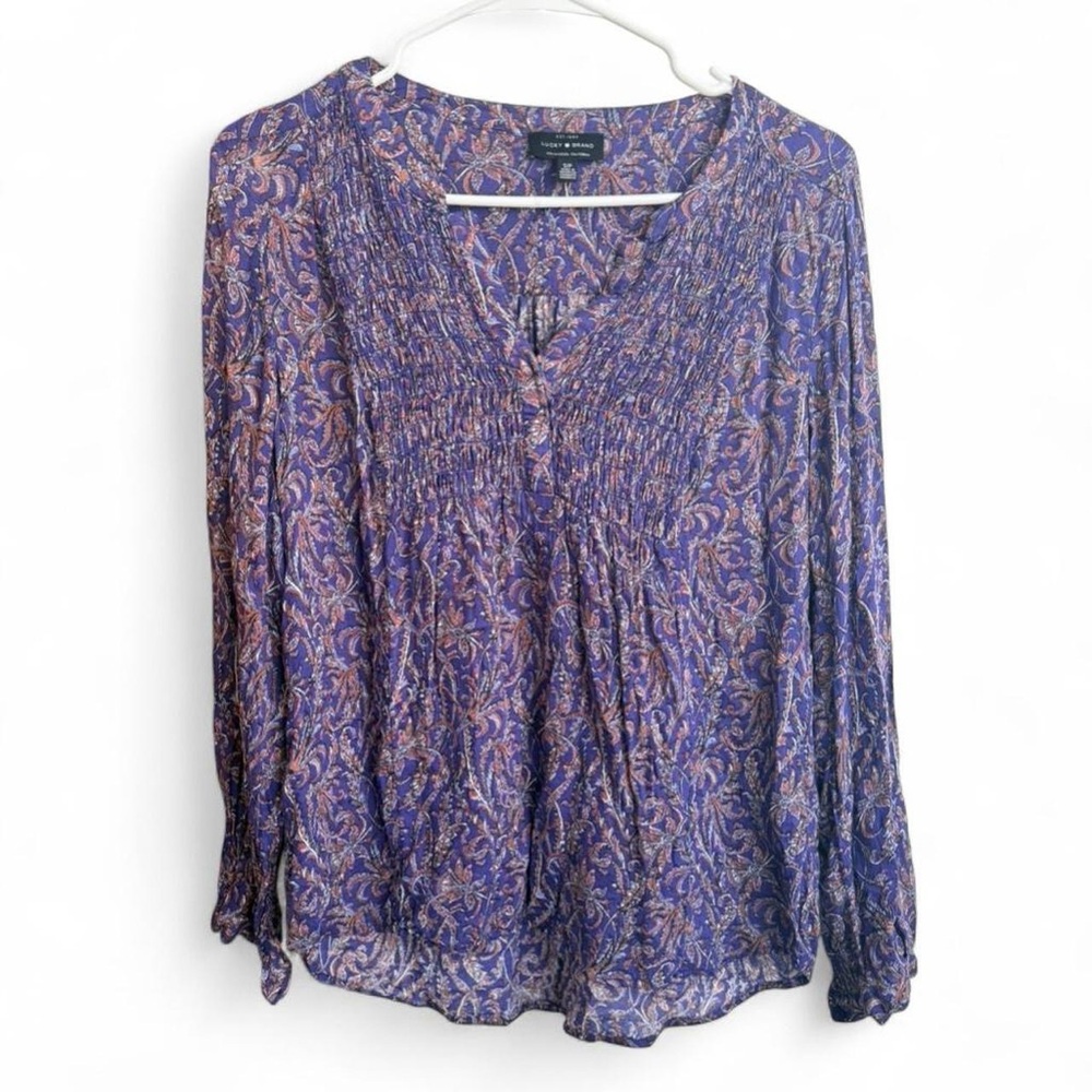 Lucky Brand paisley boho blouse